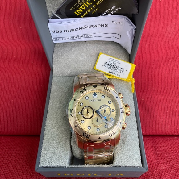 18K Gold Plated Invicta Pro Diver SCUBA (NWT)SALE - Picture 11 of 14